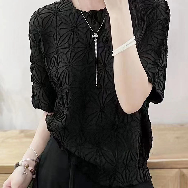 Chinese-Style Snowflake Pleated Blouse 2.jpg