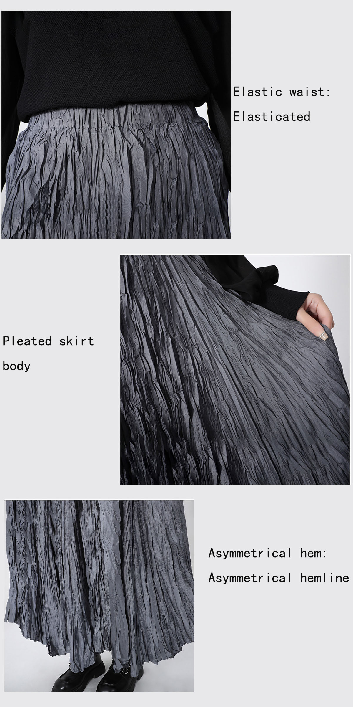 Knee-Length Irregular Folds Design 2